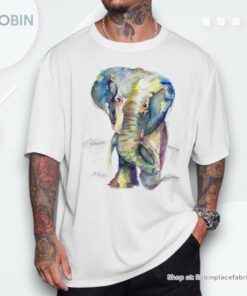 Elephant Lover Animal White Colorful Painting Shirt Elephant Lover Animal White Colorful Painting Shirt