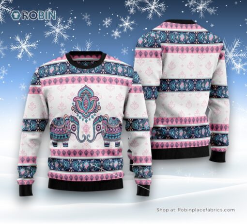 Elephant Mandala Ugly Christmas Sweater