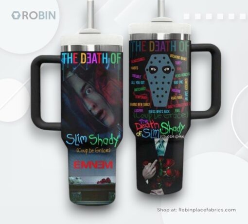 Eminem The Death Cover Of Slim Shady Stanley Tumbler Cup 40oz