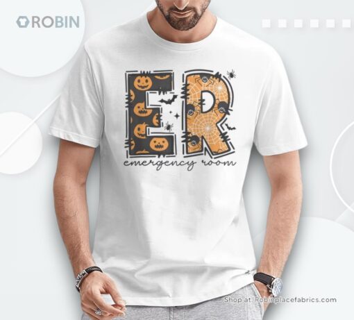 Er Nurse Pumpkin Halloween Emergency Room Nurse Spider Shirt
