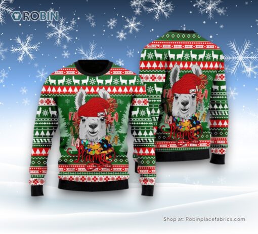 Fa La La La Llama Merry Ugly Christmas Sweater For Men And Women, Farm Ugly Sweater