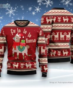 Fa Lalala Llama Ugly Christmas Sweater