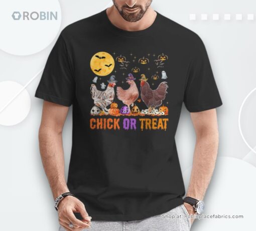 Fall Halloween Chicken Pumpkin Chick Or Treat Spooky Shirt