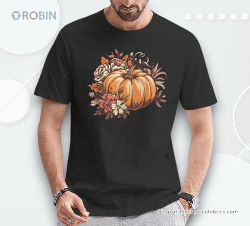 Fall Vintage Pumpkin Autumn Graphic Thanksgiving Shirt