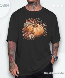 Fall Vintage Pumpkin Autumn Graphic Thanksgiving Shirt