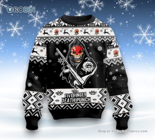Fivefinger Death Punch Baseball Design Ugly Sweater and Sweatshirt
