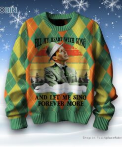 Fill My Heart With Song And Let Me Sing Forever More Frank Sinatra Ugly Christmas Sweater and Sweatshirt