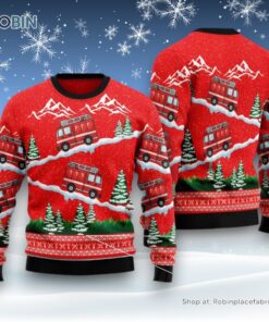 Fire Truck Ugly Christmas Sweater