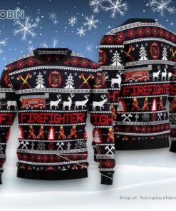 Firefighter Christmas Ugly Christmas Sweatshirt, Sweater Firefighter Christmas Ugly Christmas Sweatshirt, Sweater