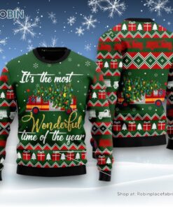 Firefighter Wonderful Time Ugly Christmas Sweater
