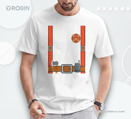 Fireman Halloween Diy Firefighter Uniform Costume Dressup Shirt