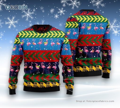 Flamingo Christmas Pattern Ugly Christmas Sweater