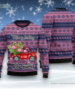 Flamingo Merry Flocking Christmas Ugly Christmas Sweater