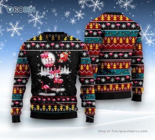 Flamingo Reindeer Ugly Christmas Sweater