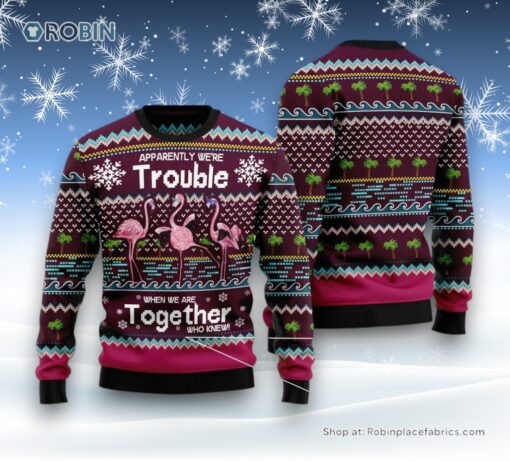 Flamingo Trouble Ugly Christmas Sweater