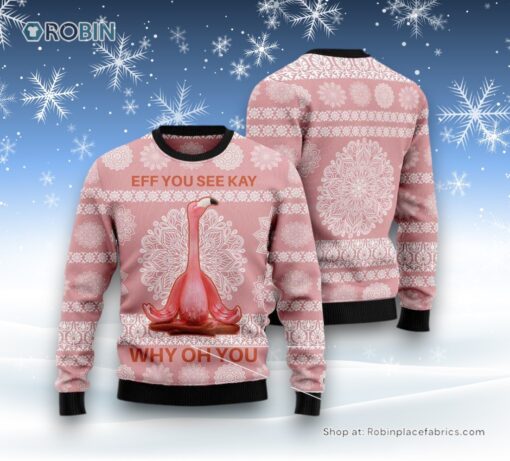 Flamingo Why Oh You Ugly Christmas Sweatshirt, Sweater