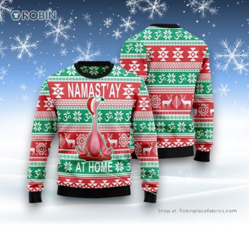 Flamingo Yoga Christmas Ugly Christmas Sweater