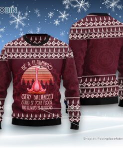 Flamingo Yoga Ugly Christmas Sweater