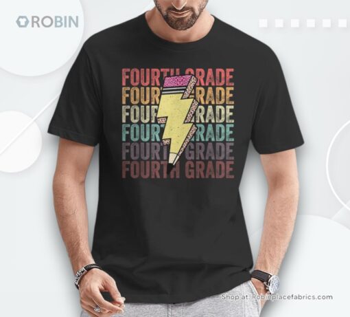 Fourth Grade Lightning Bolt Pencil 1St Day Of 4Th Grade Shirt