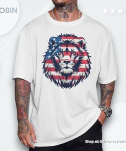 Fourth Of July Vintage Patriotic Lion American Flag Usa Shirt