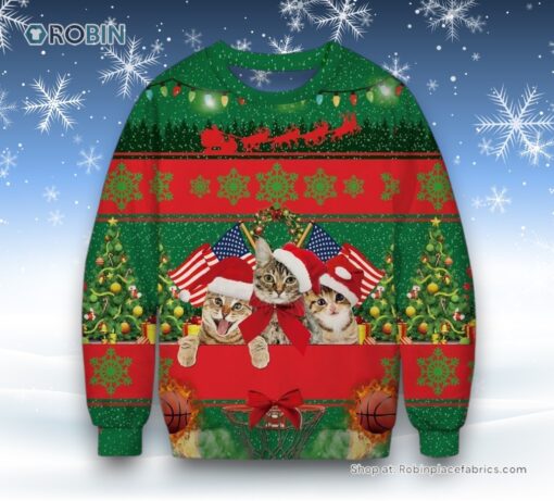 Funny Cat Ugly Christmas Sweatshirt, Sweater, Christmas Gift For Cat Love