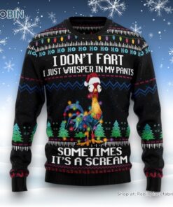 Funny Chicken I Don’t Fart It‘s Scream Ugly Christmas Sweater For Men And Women, Farm Ugly Sweater