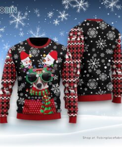 Funny Christmas Dog Snow Sky Ugly Christmas Sweater, Christmas Gift For Dog Love