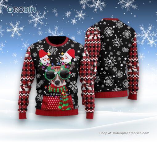 Funny Christmas Dog Snow Sky Ugly Christmas Sweater, Christmas Gift For Dog Love