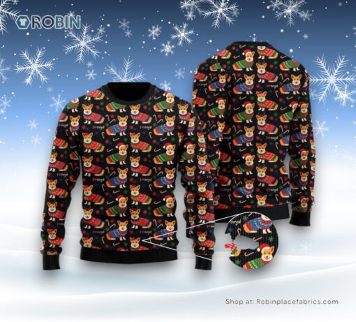 Funny Corgi Dog Lover Ugly Christmas Sweater, Christmas Gift For Dog Love