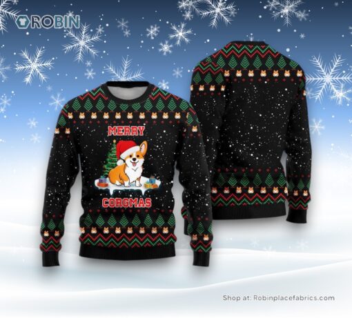 Funny Corgi Dog Merry Corgmas Ugly Christmas Sweater, Christmas Gift For Dog Love