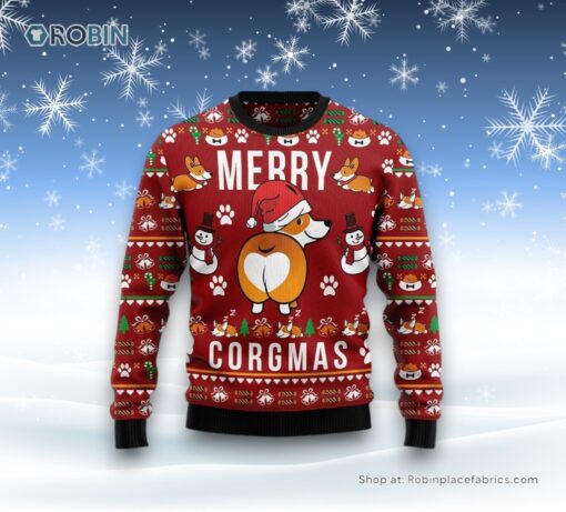 Funny Corgi Merry Corgmas Ugly Christmas Sweater 3D, Christmas Gift For Dog Love