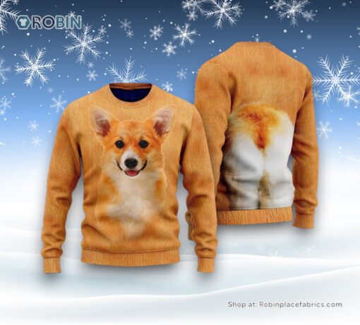 Funny Corgi Ugly Christmas Sweatshirt, Sweater, Christmas Gift For Dog Love