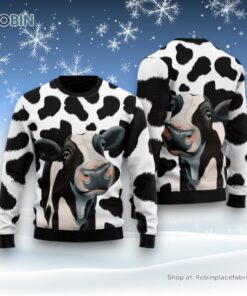Funny Cow Pattern Ugly Christmas Sweatshirt, Sweater For Men And Women, Farm Ugly Sweater
