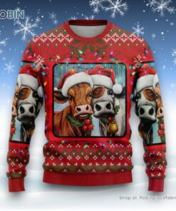Funny Cow Ugly Christmas Sweatshirt, Sweaters For Men Women, Christmas Gift, Farmers Sweater