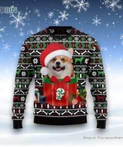 Funny Dog In The Gift Box Ugly Christmas Sweater, Christmas Gift For Dog Love