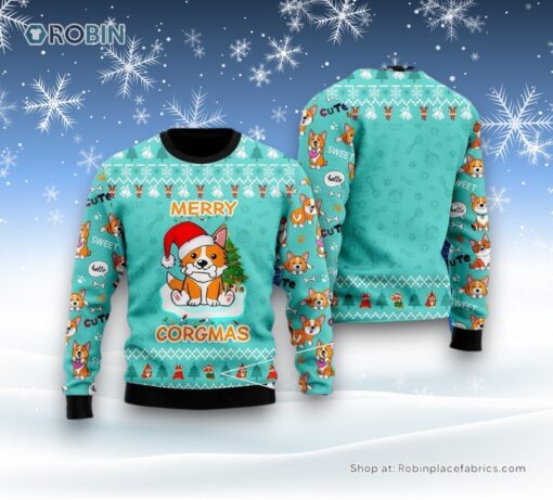 Funny Dog Merry Corgmas Christmas Ugly Christmas Sweatshirt, Sweater, Christmas Gift For Dog Love