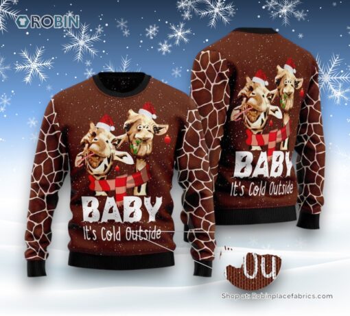 Funny Giraffe Ugly Christmas Sweatshirt, Sweater
