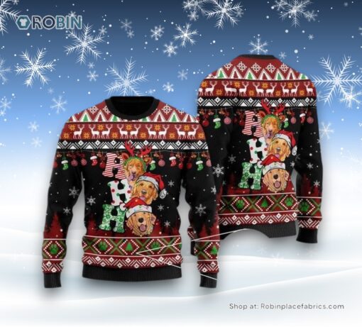 Funny Golden Retriever Ugly Christmas Sweater, Christmas Gift For Dog Love