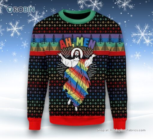Funny Jesus Lgbt Ugly Christmas Sweatshirt, Sweater For Men & Women Adult, Christian Sweater, God Gift