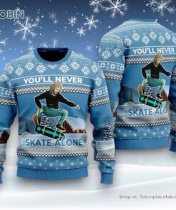 Funny Jesus Skateboarding Ugly Christmas Sweater For Men & Women, Christian Sweater, God Gift