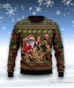 Funny Santa & German Shepherd Ugly Christmas Sweater, Christmas Gift For Dog Love Funny Santa & German Shepherd Ugly Christmas Sweater, Christmas Gift For Dog Love