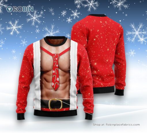 Funny Six Pack Muscle Ugly Christmas Sweatshirt, Sweater