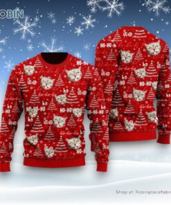 Funny Tabby Cat Pattern Ugly Christmas Sweater, Christmas Gift For Cat Love
