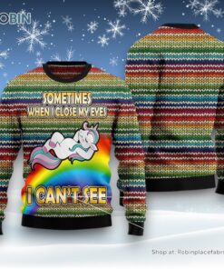 Funny Unicorn Sometimes When I Close My Eyes Ugly Christmas Sweatshirt, Sweater Funny Unicorn Sometimes When I Close My Eyes Ugly Christmas Sweatshirt, Sweater