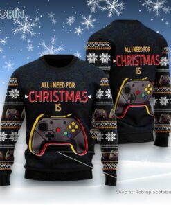 Games All I Need Ugly Christmas Sweater