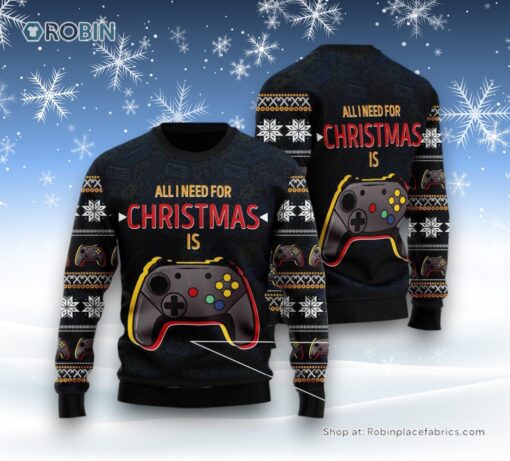 Games All I Need Ugly Christmas Sweater