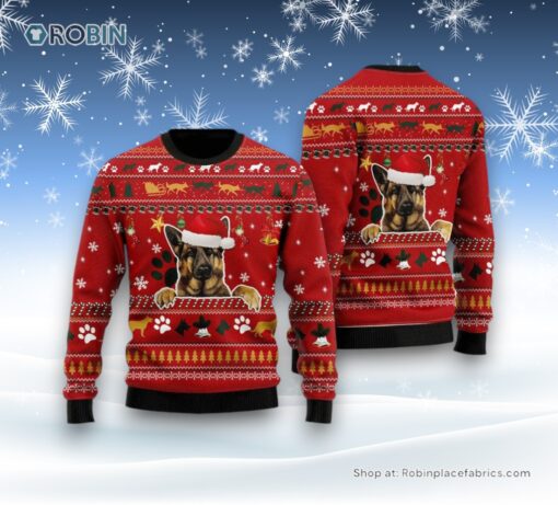 German Shepherd Christmas Ugly Christmas Sweater, Christmas Gift For Dog Love