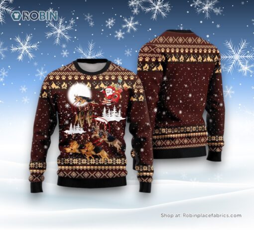 German Shepherd Dog Reindeers Car Ugly Christmas Sweater, Christmas Gift For Dog Love