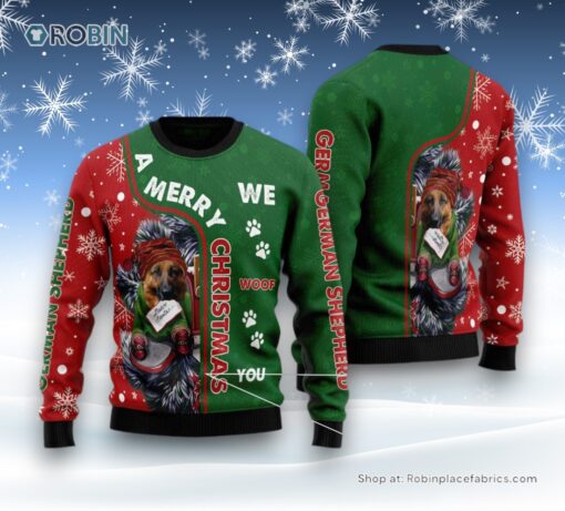 German Shepherd Merry Christmas Ugly Christmas Sweater