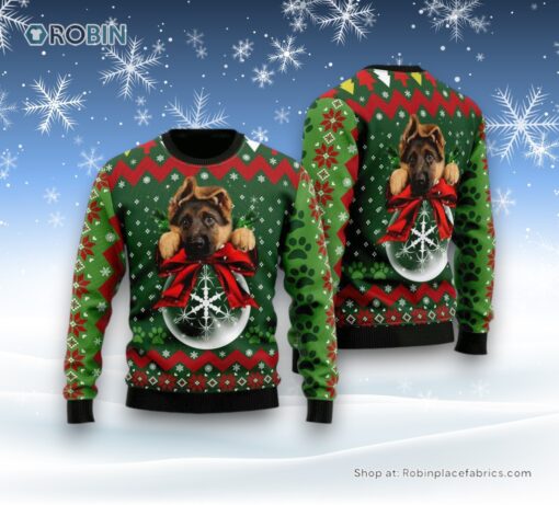 German Shepherd Ornament Ugly Christmas Sweater, Christmas Gift For Dog Love